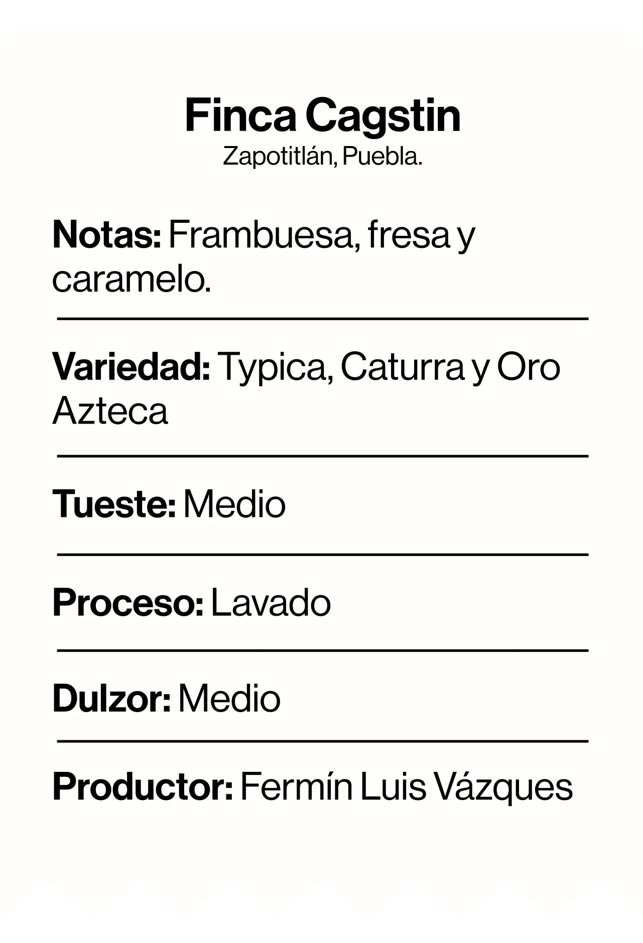 Finca Cagstin, Café de Especialidad