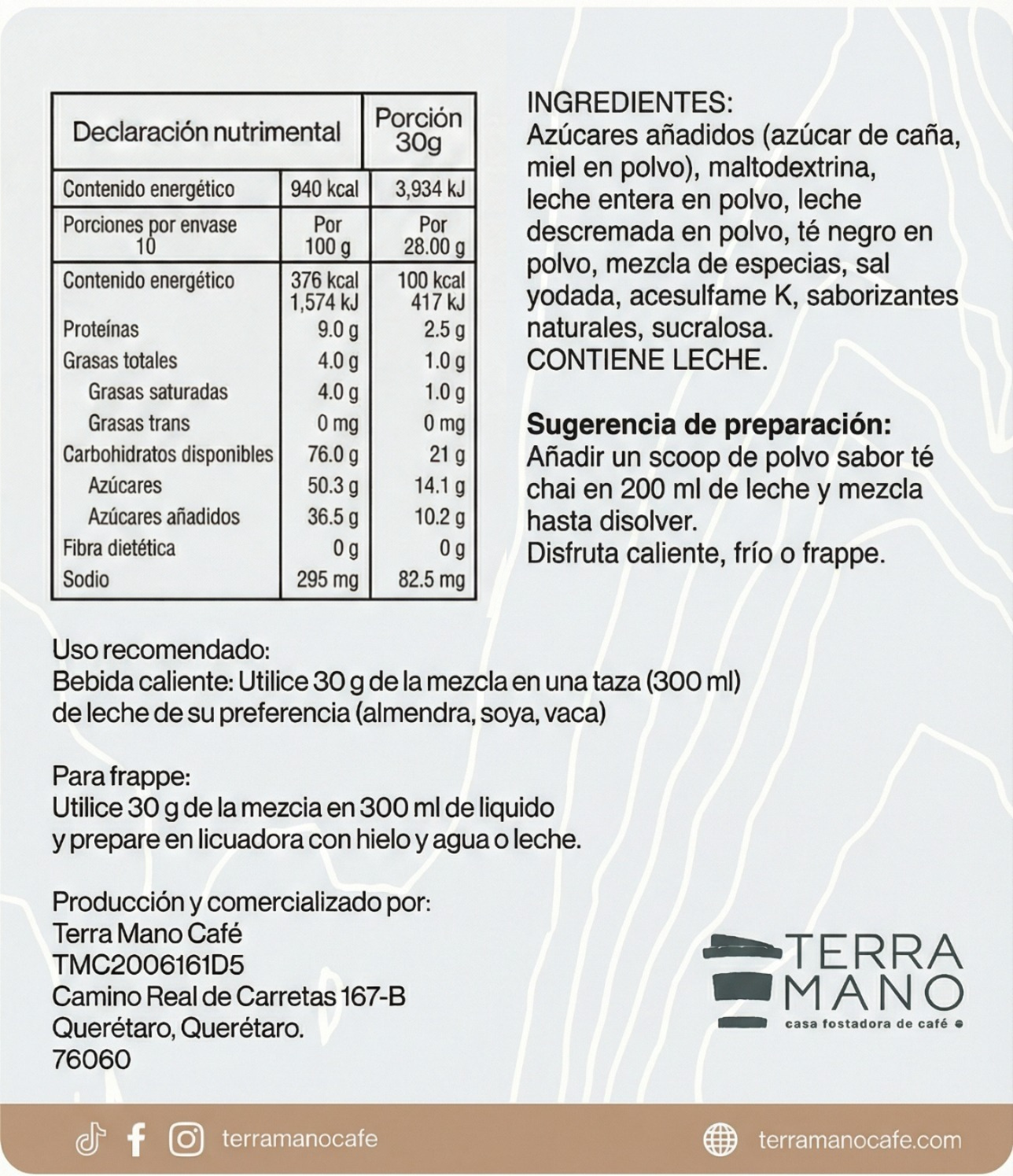 Suscripción Polvo para Té Chai 250g