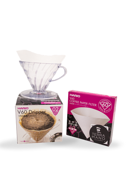 Hario V60 Cafetera de Plástico con filtros